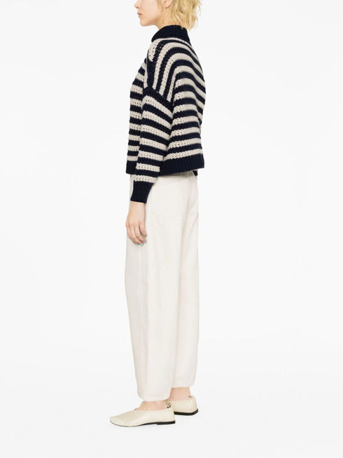 stripe-print turtleneck jumper